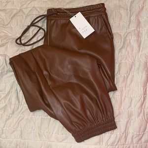 Target faux leather joggers
